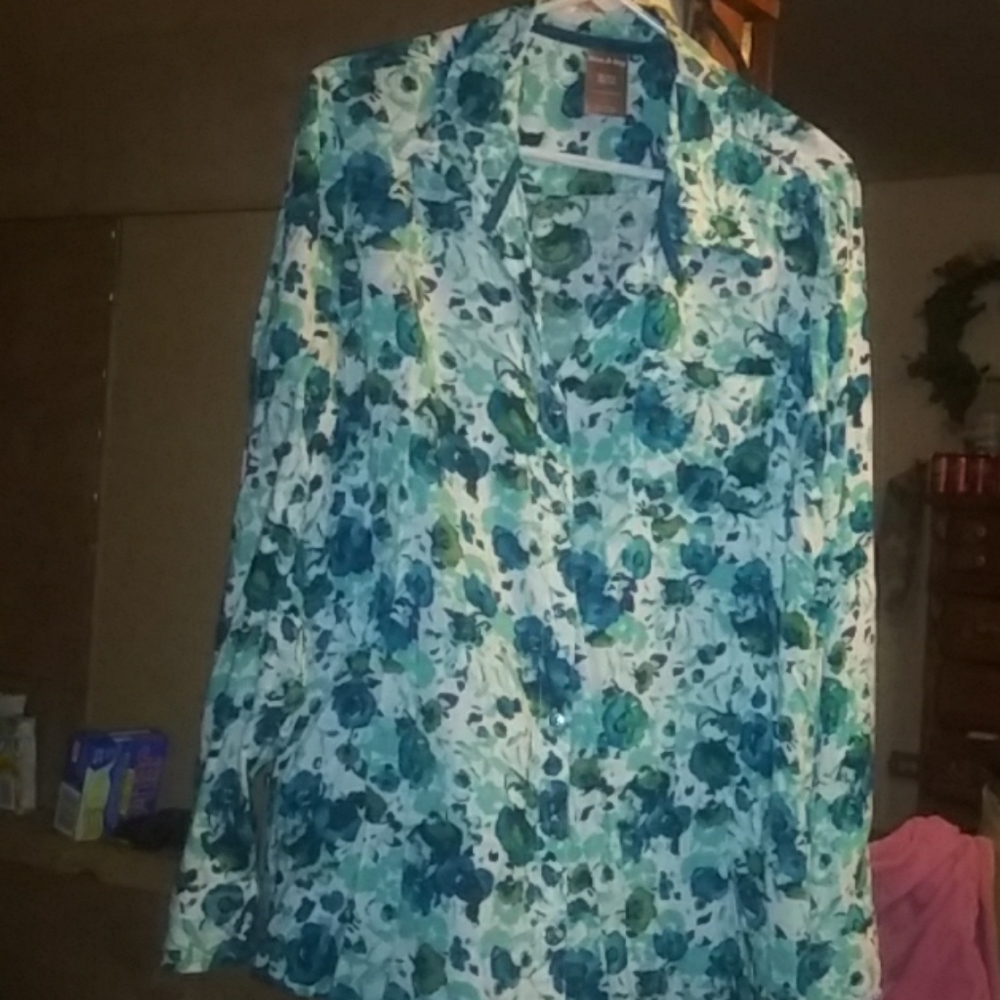 Plus size button up blouse